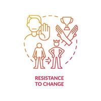 Resistance to change red gradient concept icon. Unwillingness to transform life abstract idea thin line illustration. Happiness mindset obstacle. Vector isolated outline color drawing