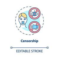 Censorship concept icon. Public communication limitation abstract idea thin line illustration. Speech suppression. Propaganda prohibition. Vector isolated outline color drawing. Editable stroke