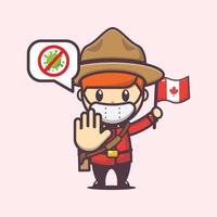 canada day illustration with cute cartoon character vector