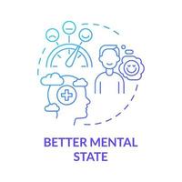 Better mental state blue gradient concept icon. Keep mind clear for happiness abstract idea thin line illustration. Isolated outline drawing. Roboto-Medium, Myriad Pro-Bold fonts used vector