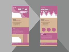 Bridal Show Expo Roll Up Design, Decorative Bridal poster leaflet design DL Flyer, Celebration Party Flyer, Bridal Shower invitation Roll Up Banner Examples, Print-Ready, Vector Eps