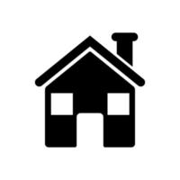 vector de icono de forma de casa simple. elementos de puertas, ventanas, techos, chimeneas.