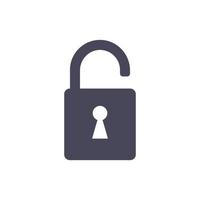 padlock and keyhole shape icon vector. simple isolated vector