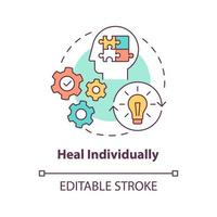 Heal individually concept icon. Maintain healthy mental state. Evaluate personal needs. Self analysis abstract idea thin line illustration. Vector isolated outline color drawing. Editable stroke