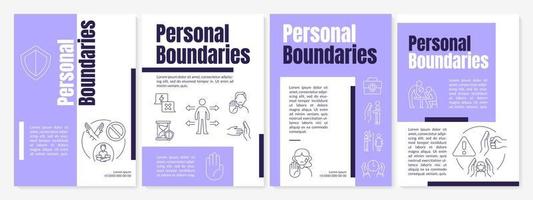 Individual boundaries brochure template. Define comfort zone. Flyer, booklet, leaflet print, cover design with linear icons. Vector layouts for presentation, annual reports, advertisement pages