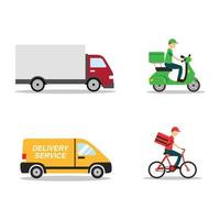 delivery services collection set on white background vector