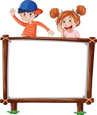 Board template with happy kids