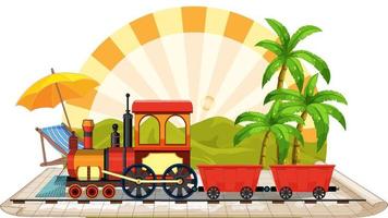 tren con escenario natural vector