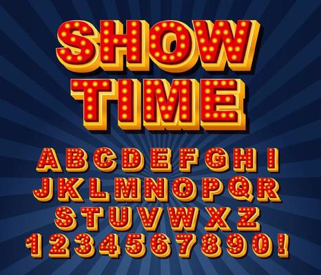 A set of English alphabet game show style