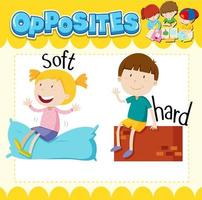 Opposite words for soft and hard vector