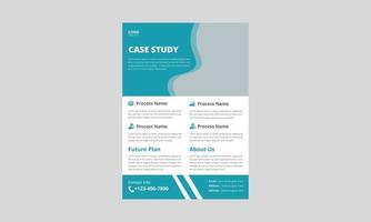 Case study flyer template design. Corporate Business Case Study Template. cover, leaflet, a4 size, flyer, print ready, brochure design vector