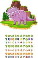 Font design for triceratops vector