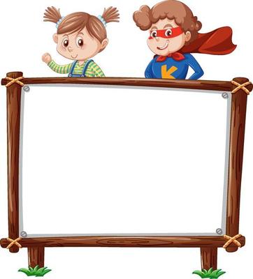 Board template with happy kids