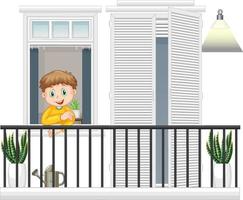 View through the window of cartoon character vector