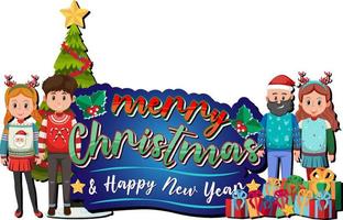 feliz navidad y feliz año nuevo banner para decoraciones vector