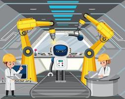 concepto de industria de automatización de robots vector