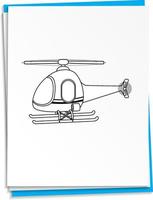 Hand drawn helicopter on paper vector