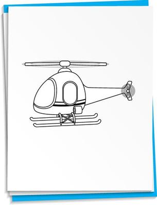 Hand drawn helicopter on paper