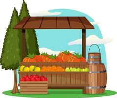 Flea market concept with fruit store vector