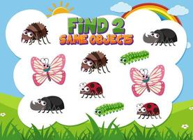 Find object game template of insect vector