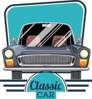 Classic car logo with classic car on white background vector