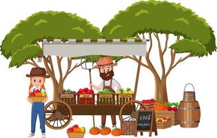 Flea market concept with fruit store vector