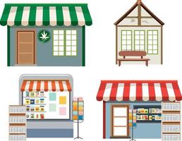 Flea market concept with set of different stores vector