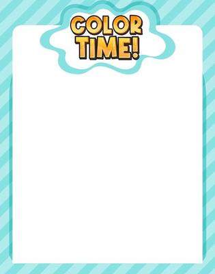 Cute blank light blue color border for worksheet