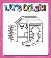 Worksheets template with lets color text and slider outline vector