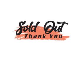 Sold out design template thank you Premium Vector