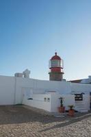 End of Europe. Lighthouse at cape Saint Vincent cape, close to Sagres, Portugal. photo