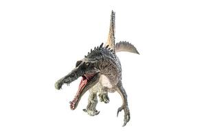 spinosaurus, dinosaurio sobre fondo blanco. foto
