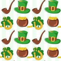 Seamless St. Patrick's Day pattern of Irish symbols vector