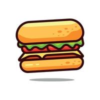 hamburguesa lindo vector de dibujos animados