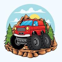 Cartoon monster truck illustration for kids, vector illustration. 25453785  Vector Art at Vecteezy