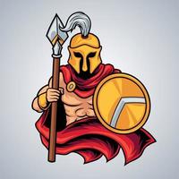 Spartan warrior emblem badge vector