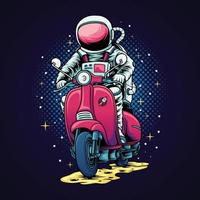 astronauta montando una moto vector