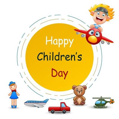 Happy International Children's Day with toys