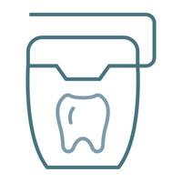 hilo dental línea icono de dos colores vector