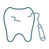 Tooth Scaling Line Two Color Icon vector