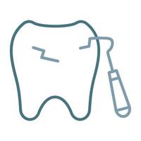 línea de escalado de dientes icono de dos colores vector