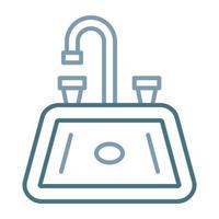 Sink Line Two Color Icon vector