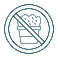 No Sweet Line Two Color Icon vector