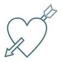 Heart Arrow Line Two Color Icon vector