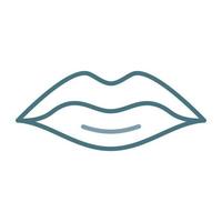 línea de labios icono de dos colores vector