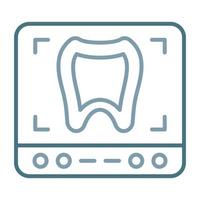 Tooth Xray Line Two Color Icon vector