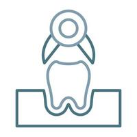 Tooth Extraction Line Two Color Icon vector