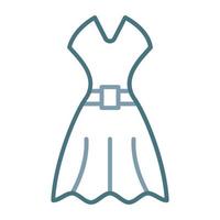 icono de dos colores de línea de vestido femenino de boda vector