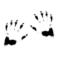 Ominous prints of black clawed hands template. Traces of evil werewolf and dangerous mutant. Scary blurred traces mystical crime of wild vector creature