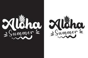 Aloha summer T shirt. vector